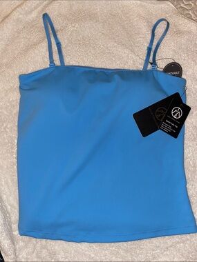 Seamless Sky Blue Camisole with Adjustable Straps